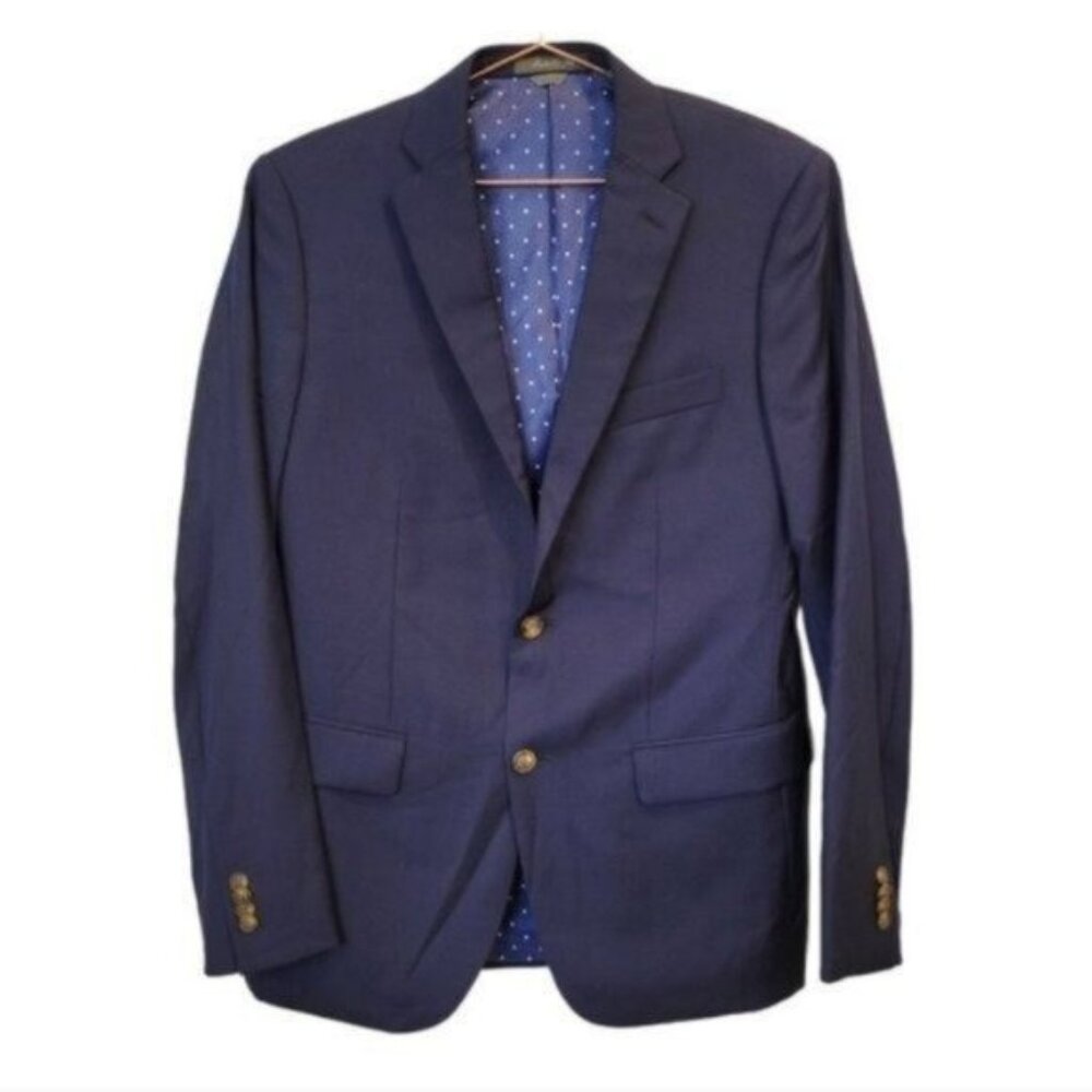 Indochino | 100% Wool 2 Button Front Closure Sports Coat Blazer Jacket Navy